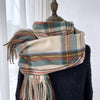 PLAID SCARF VINTAGE TASSEL