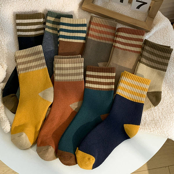 TRIPLE STRIPE SOCKS LIGHT COFFEE / (OS)