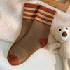 TRIPLE STRIPE SOCKS LIGHT COFFEE / (OS)