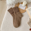 THICK RIBBED KNIT WARM CREW SOCKS