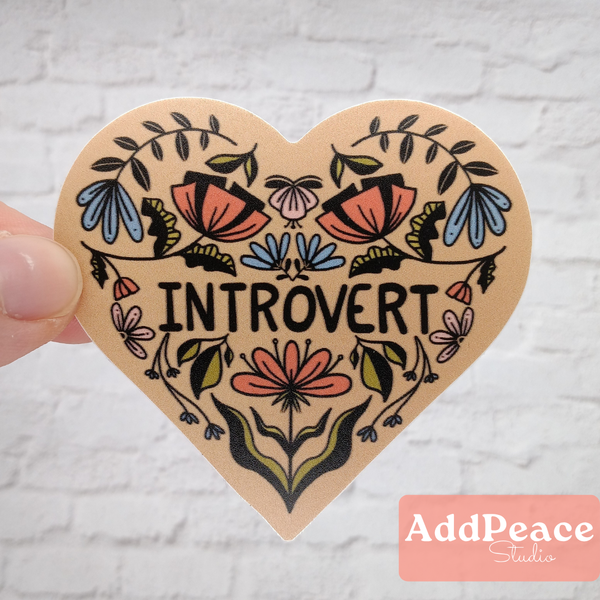 INTROVERT FLORAL HEART STICKER