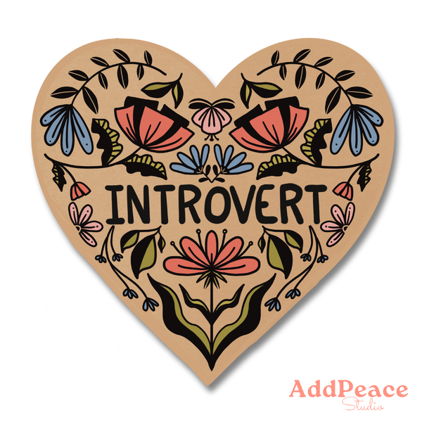 INTROVERT FLORAL HEART STICKER