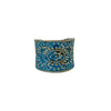 SILVER PATINA BLUE MANDALA BRASS RING
