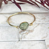GOLD PLATED BRACELET WITH SEMI-PRECIOUS STONE - PREHNITE