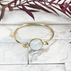 GOLD PLATED BRACELET WITH SEMI-PRECIOUS STONE - MOONSTONE