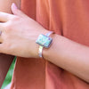 HANDCRAFTED KASHI SEMIPRECIOUS STONE CUFF - RUBY FUCHSITE