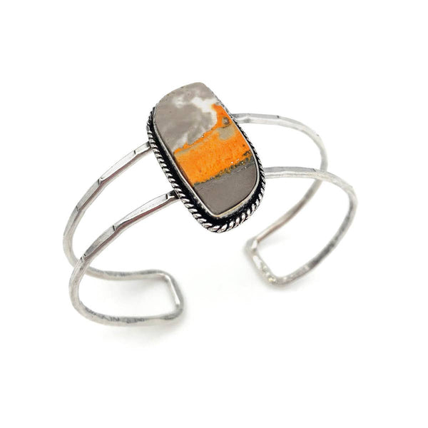 HANDCRAFTED KASHI SEMIPRECIOUS STONE CUFF - BUMBLEBEE JASPER