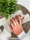 SILVER PLATED ADJUSTABLE RING - HAMMERED BANDS