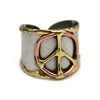MIXED METAL PEACE CUFF RING