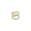 GOLD PLATED ADJUSTABLE RING - CENTER CURVED LINE