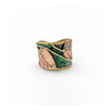 GREEN & COPPER VINE LEAF BRASS PATINA RING