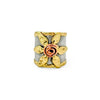 HANDCRAFTED MIXED METAL FLOWERS RING