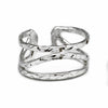 SILVER PLATED ADJUSTABLE RING - CENTER CURVED LINE