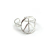 SILVER PLATED ADJUSTABLE RING - PEACE SIGN