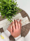 SILVER PLATED ADJUSTABLE RING - THREE TEXTURED BANDS