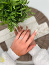 SILVER PLATED ADJUSTABLE RING - THREE TEXTURED BANDS