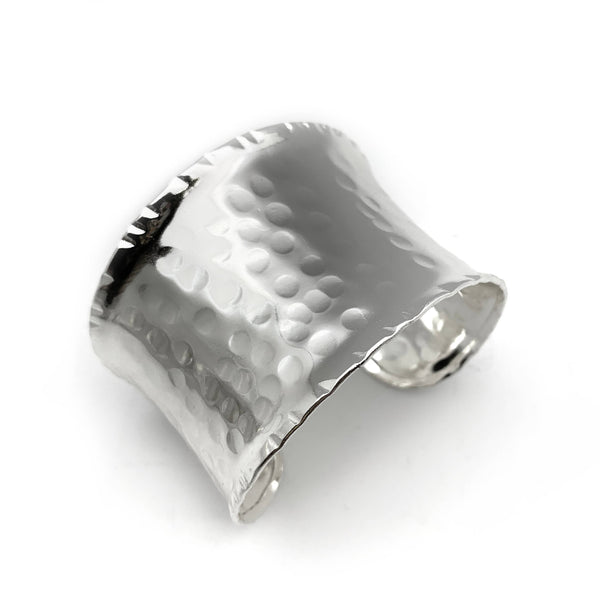 SILVER PLATED HAMMERED CUFF BRACELET