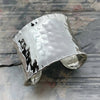 SILVER PLATED HAMMERED CUFF BRACELET
