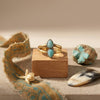 TANVI COLLECTION RING - GOLD WITH DOUBLE AMAZONITE
