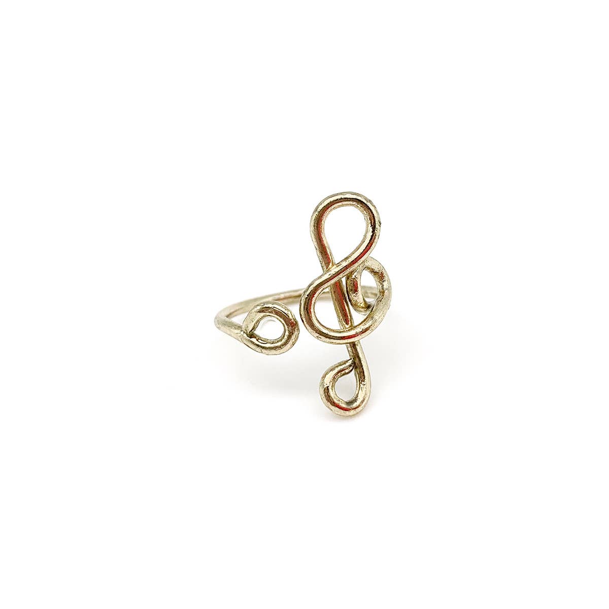 GOLD PLATED ADJUSTABLE RING - TREBLE CLEF