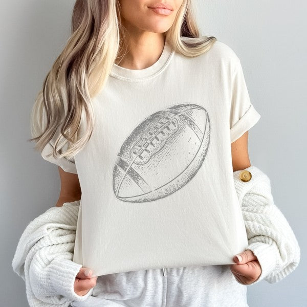 DISTRESSED FOOTBALL COMFORT GRAPHIC TEE