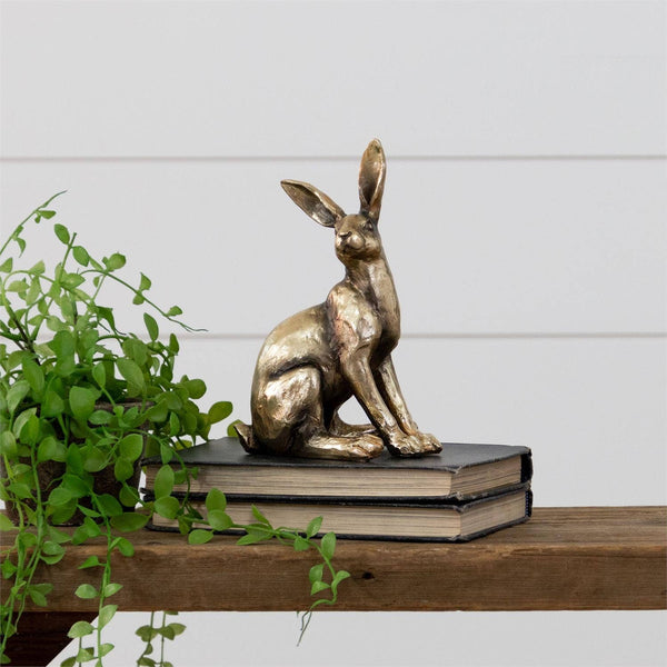 SITTING BRASS TONE RABBIT