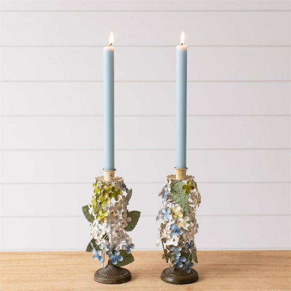 DAINTY METAL HYDRANGEA CANDLE HOLDER