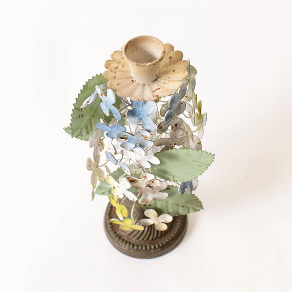 DAINTY METAL HYDRANGEA CANDLE HOLDER