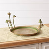 RUSTIC METAL TRAY WITH MUSHROOMS