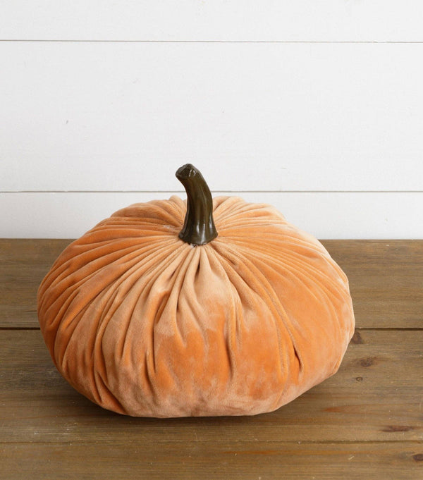 LARGE VELEVET PUMPKIN, ORANGE