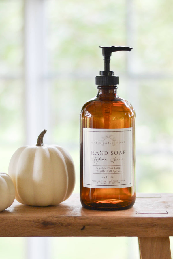 AUTUMN SPICE HAND SOAP IN GLASS JAR | MADE IN USA