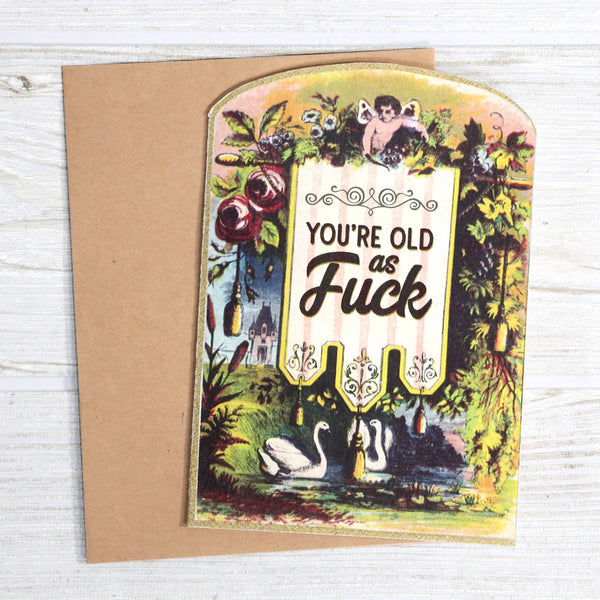 YOU'RE OLD AS FUCK - VINTAGE BIRTHDAY CARD