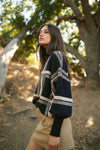 GOLD FOIL CHECKER SWEATER