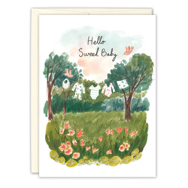 CLOTHESLINE BABY CARD