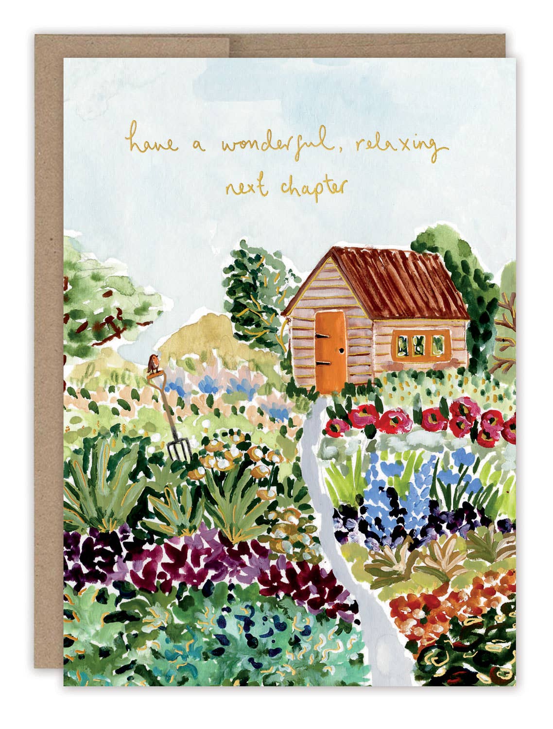 GARDEN SCENE RETIREMENT CARD
