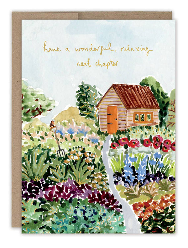 GARDEN SCENE RETIREMENT CARD