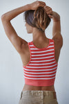 KNIT SEAMLESS RIBBED STRIPED RACERBACK BRAMI