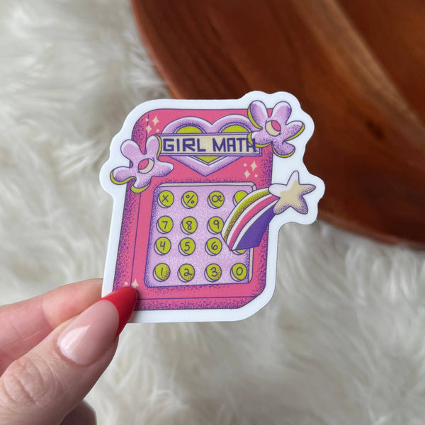 GIRL MATH CALCULATOR STICKER