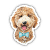 GOLDENDOODLE WITH BOW TIE STICKER