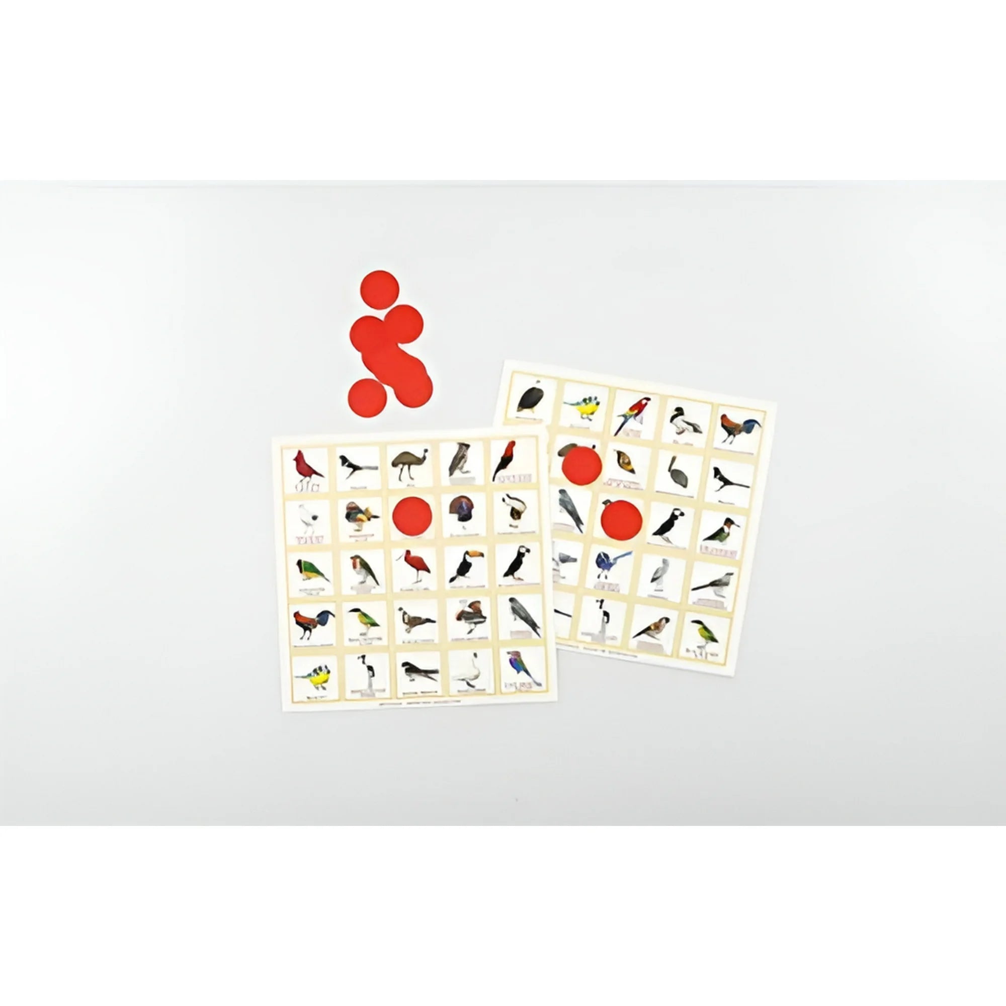 Two sheets of stickers with bird illustrations on a white background
