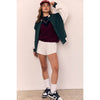 ORGANIC COTTON FLEECE VARSITY JACKET