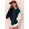 ORGANIC COTTON FLEECE VARSITY JACKET