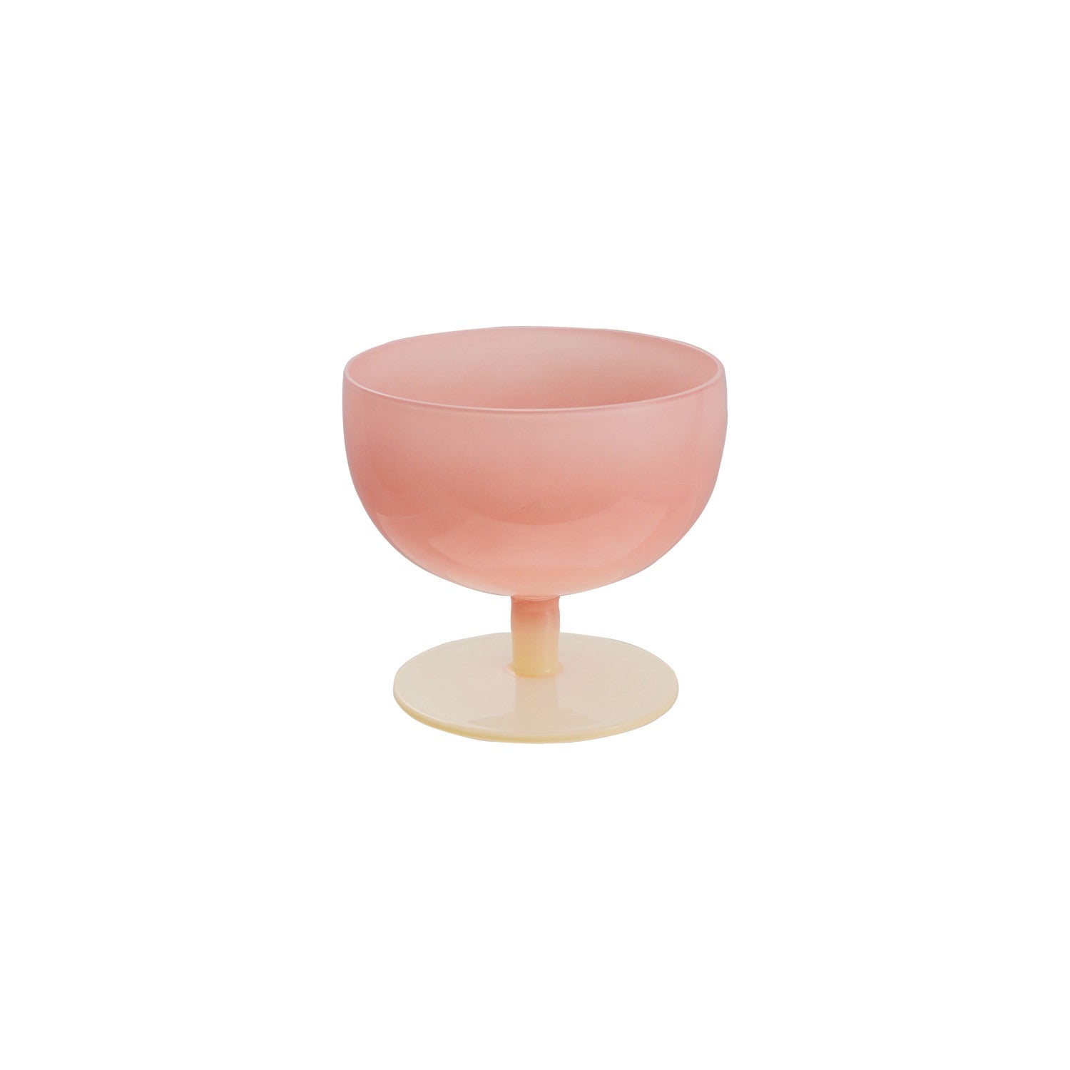 14 OZ. TWO-TONED STEMMED WINE GLASS, PINK & CREAM COLOR