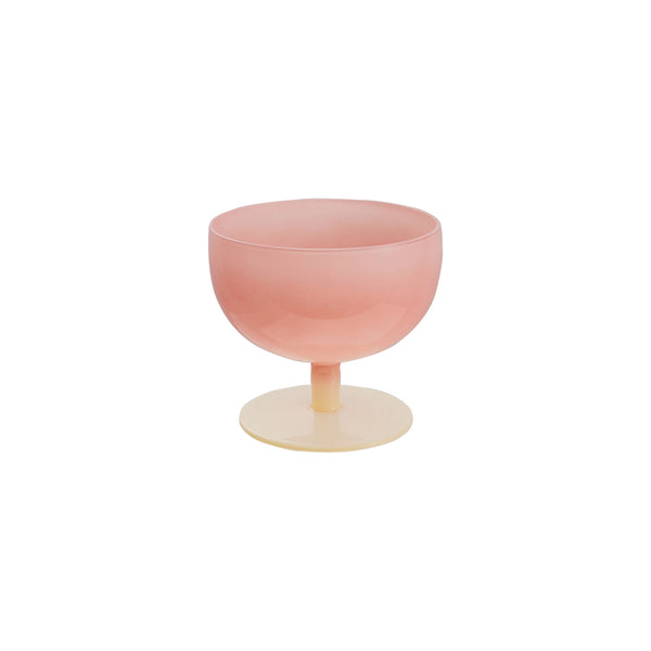 14 OZ. TWO-TONED STEMMED WINE GLASS, PINK & CREAM COLOR