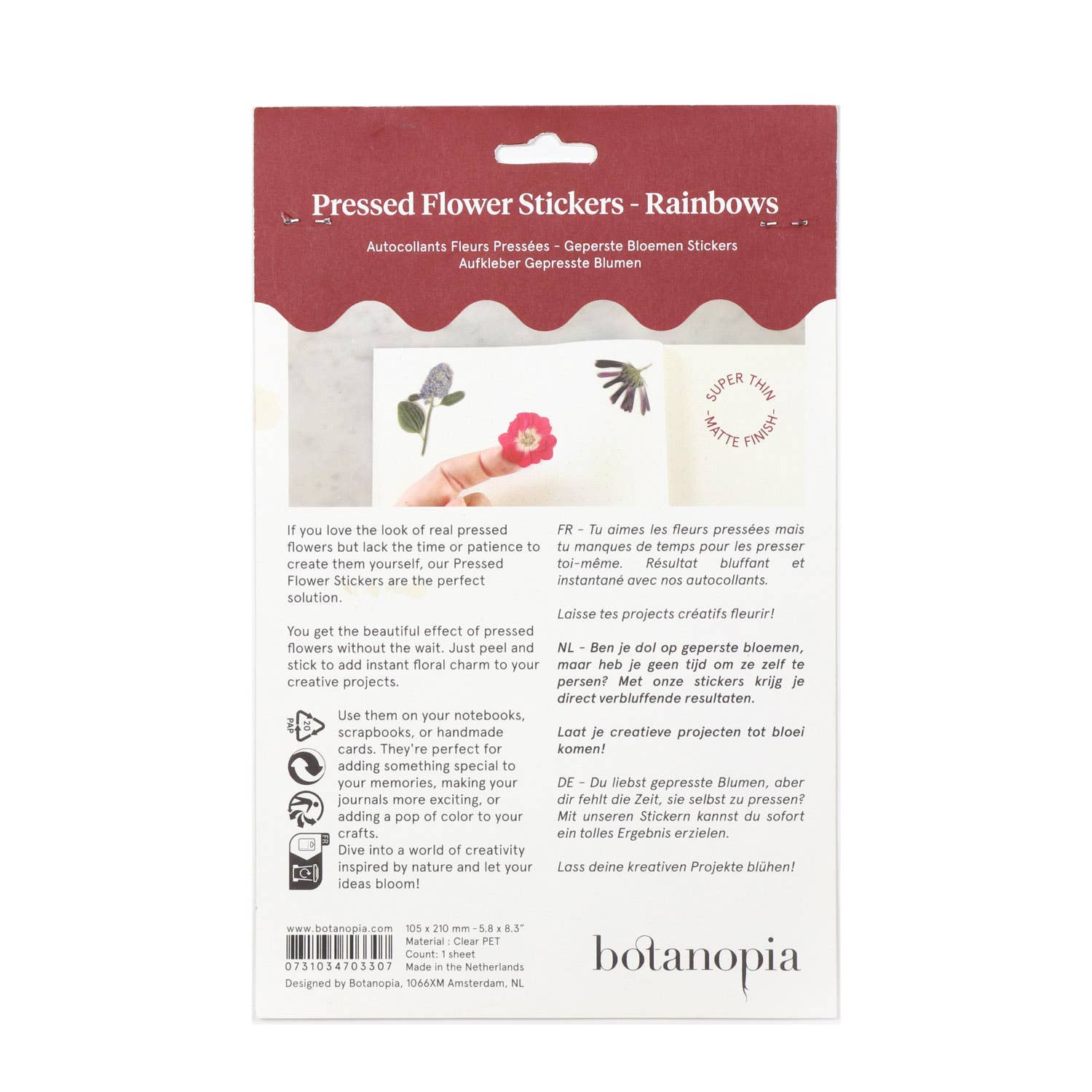 PRESSED FLOWERS STICKER SHEET