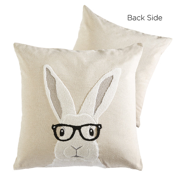 RABBIT WITH GLASSES PILLOW