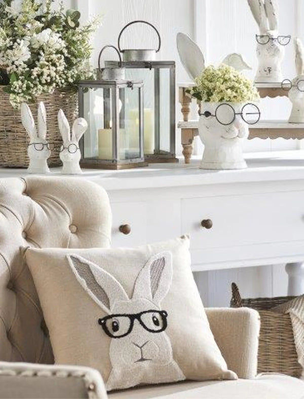 RABBIT WITH GLASSES PILLOW