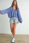 V-NECK BUTTON DOWN LONG SLEEVE CARDIGAN