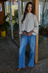 KNIT CABLE SWEATER 3/4 SLEEVE PULLOVER