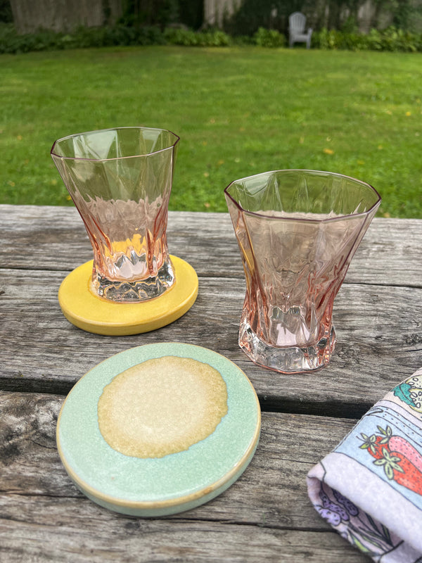 10 OZ. DRINKING GLASS, ROSE COLOR
